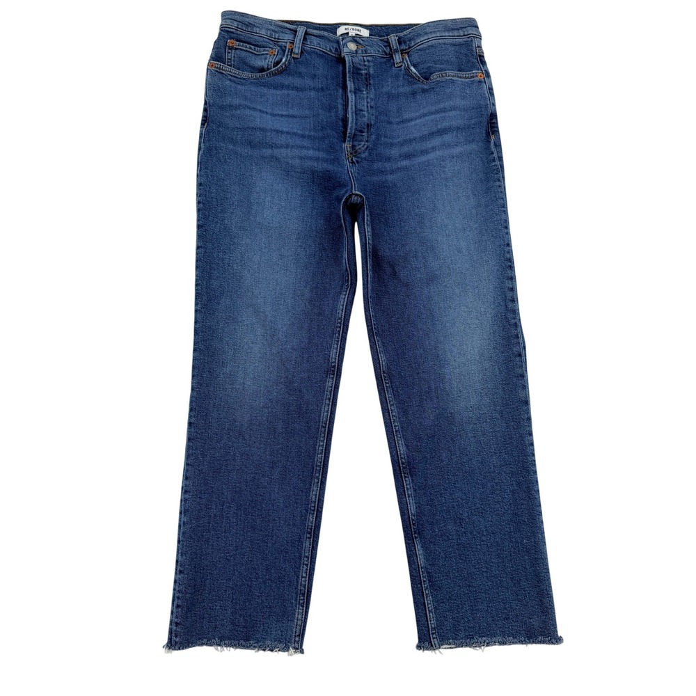 RE/DONE 70s Stove Pipe High Rise Straight Leg Jeans Mid 70s Wash 31 190-3WSTV27